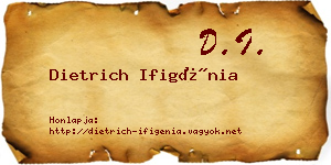Dietrich Ifigénia névjegykártya